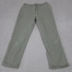 Uniqlo Pants Mens S 27x30" Green Smart Ankle Straight Chino Stretch Drawstring